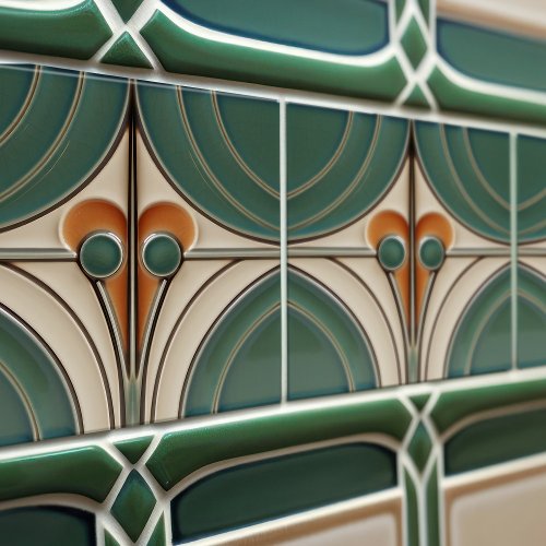 Mid_Century Modern Abstract Geometric Symmetry Ceramic Tile