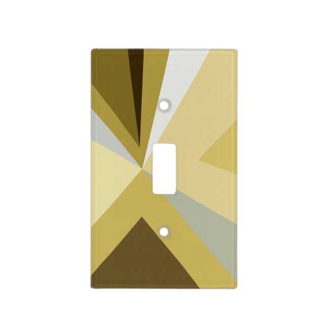 Mid Century Modern Abstract Gold Light Switch Cover (Front)