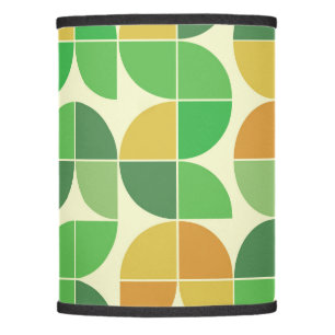 Mid Century Modern Abstract Green Orange Shapes Lamp Shade