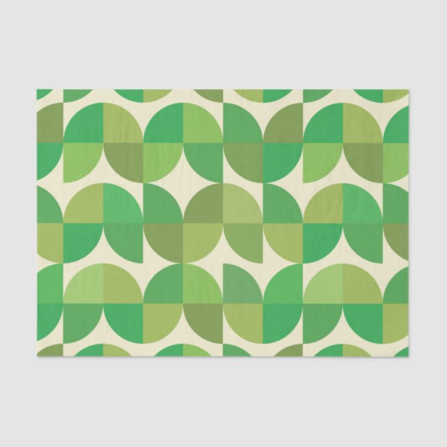 Mid Century Modern Abstract Green Pattern  Tissue Paper (Front)