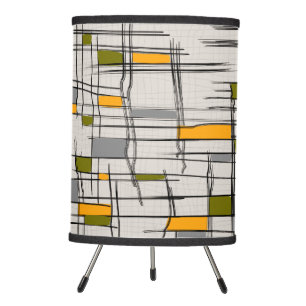 Mid-Century Modern Abstract Grid Pattern Lamp