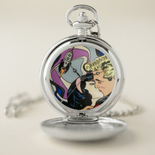Mid-Century Modern Abstract Kiss Goodbye Pocket Watch