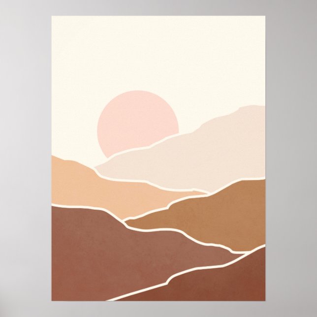 Mid Century Modern Abstract Landscape Poster (Front)