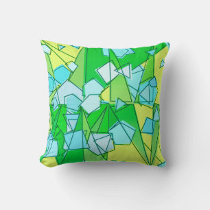 Mid-Century Modern Abstract, Lime Green and Yellow Throw Pillow