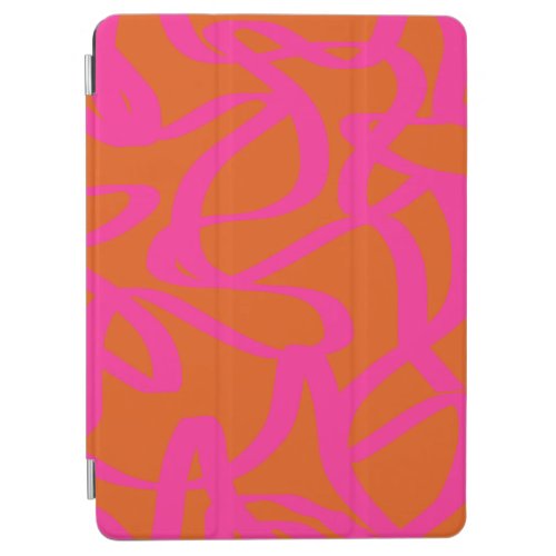 Mid Century Modern Abstract Lines Orange And Pink iPad Air Cover