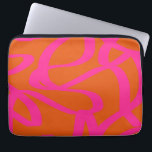 Mid Century Modern Abstract Lines Orange And Pink Laptop Sleeve<br><div class="desc">Abstract brushstrokes - abstract shapes in burnt orange and hot pink.</div>