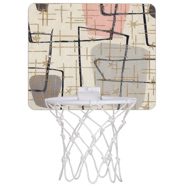 Mid Century Modern Abstract Mini Basketball Hoop (Front)