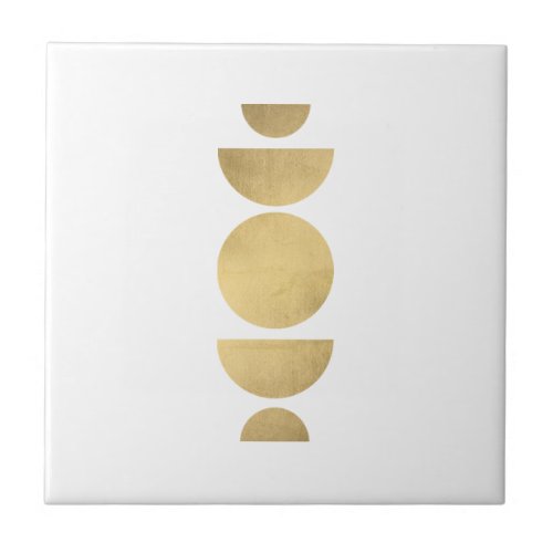 Mid_century Modern Abstract Moon Phases White Ceramic Tile