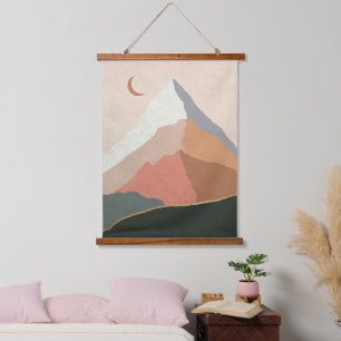 Mid Century Modern Abstract Mountains Hanging Tapestry
