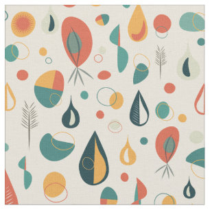 Mid Century Modern Abstract Nature Pattern Fabric