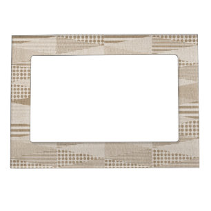 Mid Century Modern Abstract Neutral Print Magnetic Photo Frame