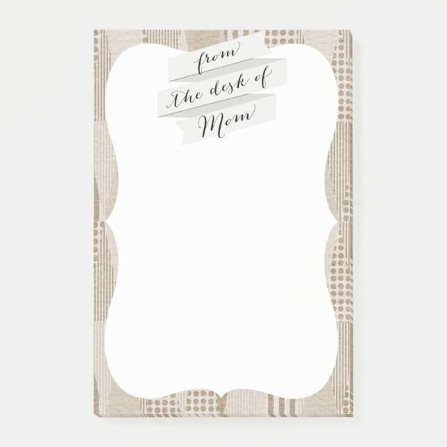 Mid Century Modern Abstract Neutral Print Post-it Notes (Front)