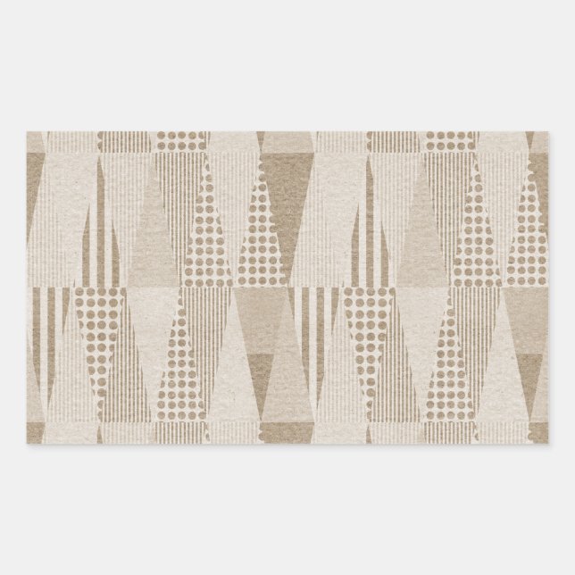 Mid Century Modern Abstract Neutral Print Rectangular Sticker (Front)