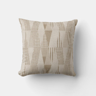 Mid Century Modern Abstract Neutral Print Throw Pillow