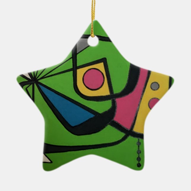 'Mid Century Modern Abstract num 4' on a Ceramic Ornament (Front)