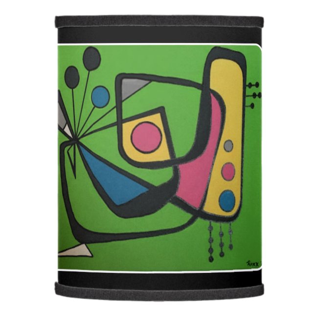 'Mid Century Modern Abstract num 4' on a Lamp Shade (Left)