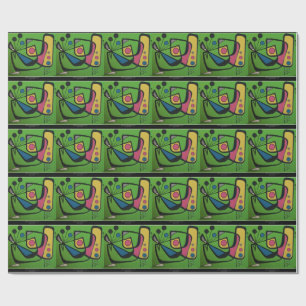 'Mid Century Modern Abstract num 4' on a Wrapping Paper