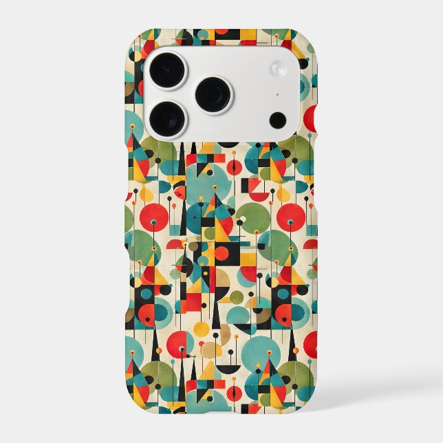 Mid Century Modern Abstract Object Retro Geometric Iphone Case (Back)