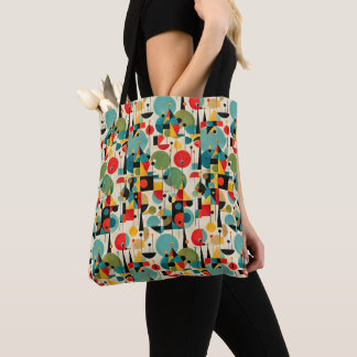 Mid Century Modern Abstract Object Retro Geometric Tote Bag