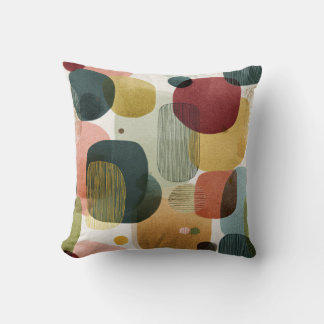 Mid-Century Modern Abstract Organic Throw Pillow