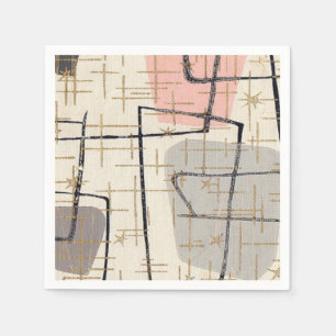 Mid Century Modern Abstract Paper Napkins