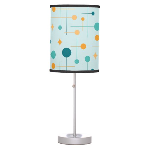 Mid Century Modern Abstract Pattern 29 Aqua Table Lamp