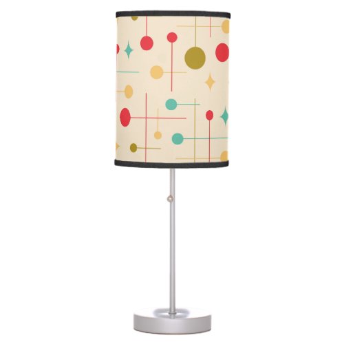 Mid Century Modern Abstract Pattern 29 Cream Table Lamp