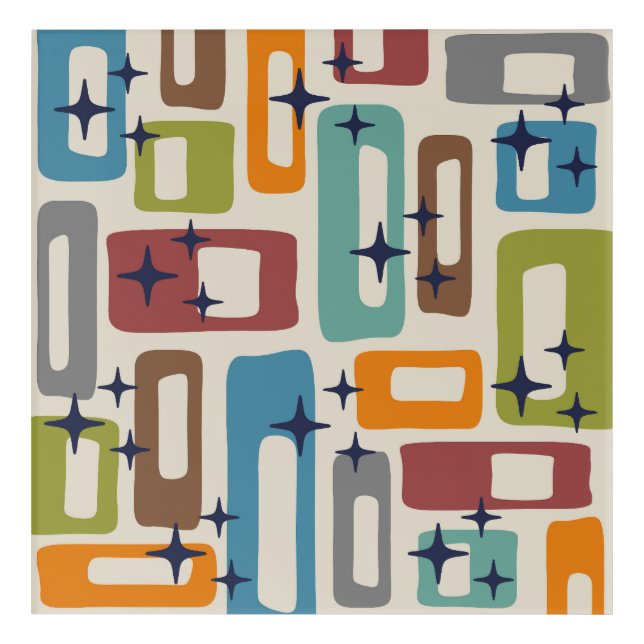 Mid Century Modern Abstract Pattern Acrylic Print (Front)