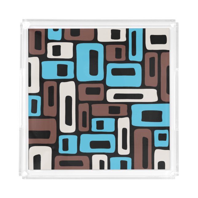 Mid Century Modern Abstract Pattern Acrylic Tray (Front)