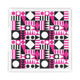Mid-century modern abstract pattern. acrylic tray