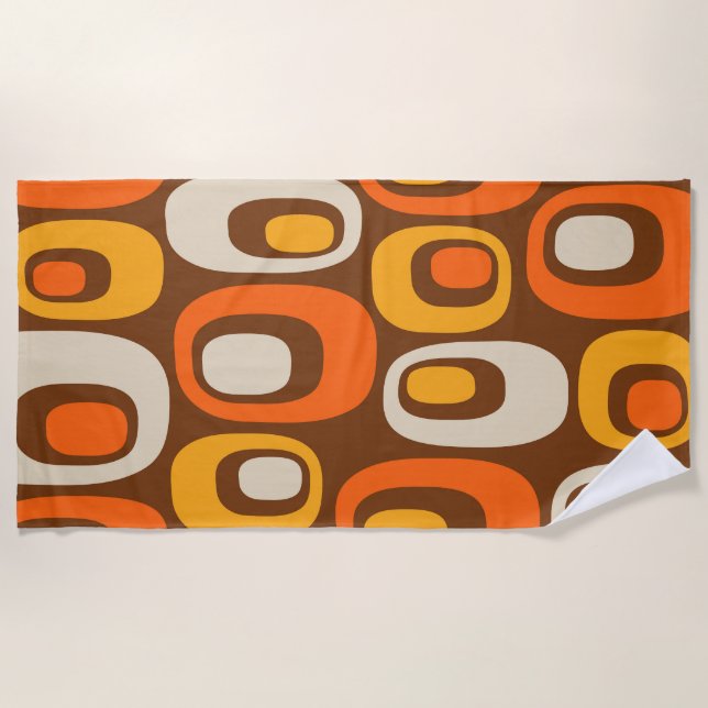 Mid-Century Modern Abstract Pattern Beach Towel (Front)