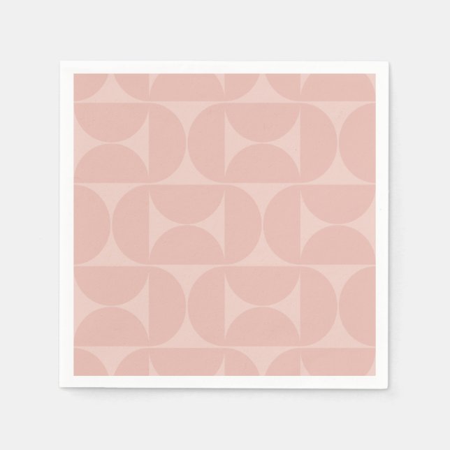 Mid Century Modern Abstract Pattern Blush Pink Napkins (Front)