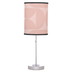 Mid Century Modern Abstract Pattern Blush Pink Table Lamp