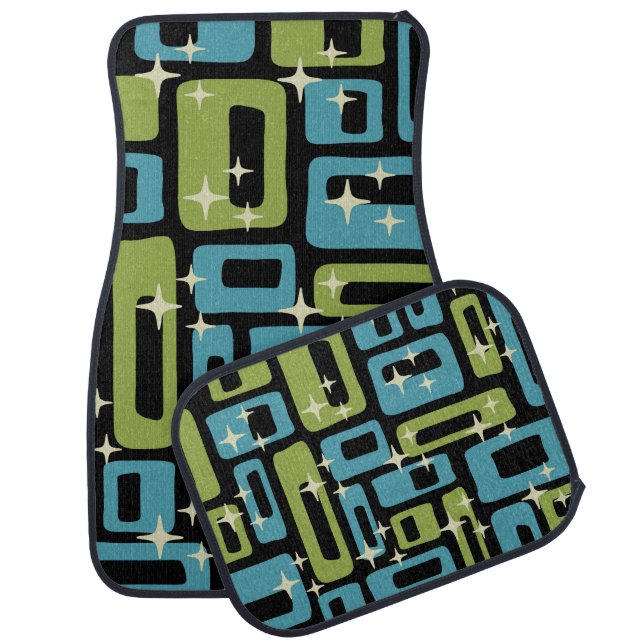 Mid Century Modern Abstract Pattern Car Floor Mat (Set)