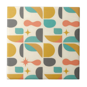 Mid Century Modern Abstract Pattern Ceramic Tile