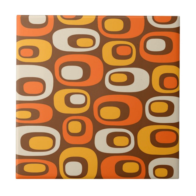 Mid-Century Modern Abstract Pattern Ceramic Tile (Front)