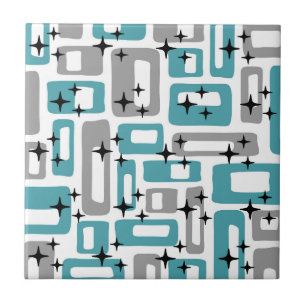 Mid Century Modern Abstract Pattern Ceramic Tile