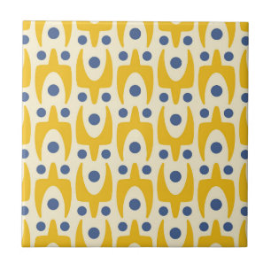 Mid Century Modern Abstract Pattern Ceramic Tile