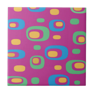 Mid-Century Modern Abstract Pattern Ceramic Tile