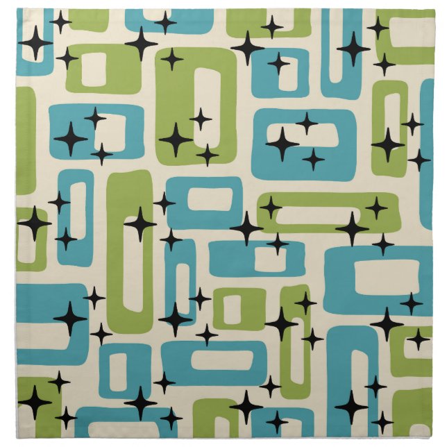 Mid Century Modern Abstract Pattern Cloth Napkin (Front)