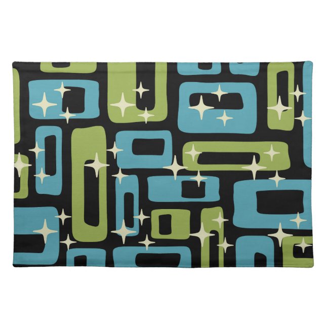 Mid Century Modern Abstract Pattern Cloth Placemat (Front)