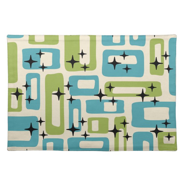 Mid Century Modern Abstract Pattern Cloth Placemat (Front)