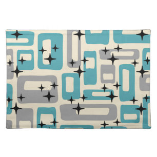 Mid Century Modern Abstract Pattern Cloth Placemat