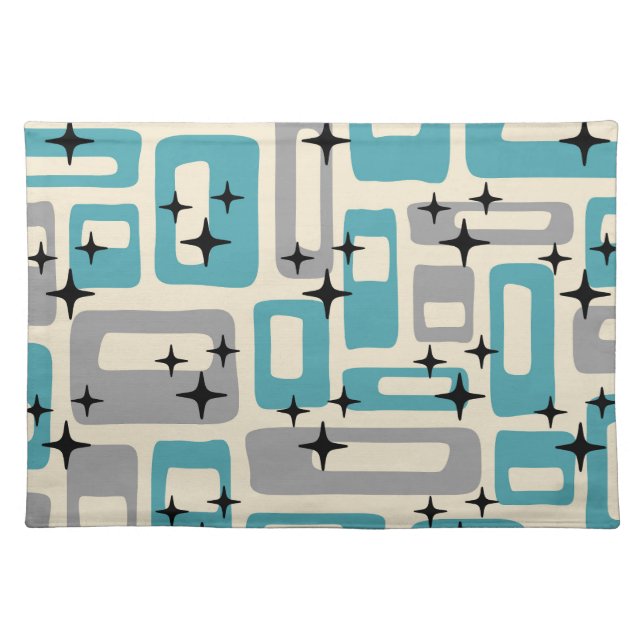 Mid Century Modern Abstract Pattern Cloth Placemat (Front)