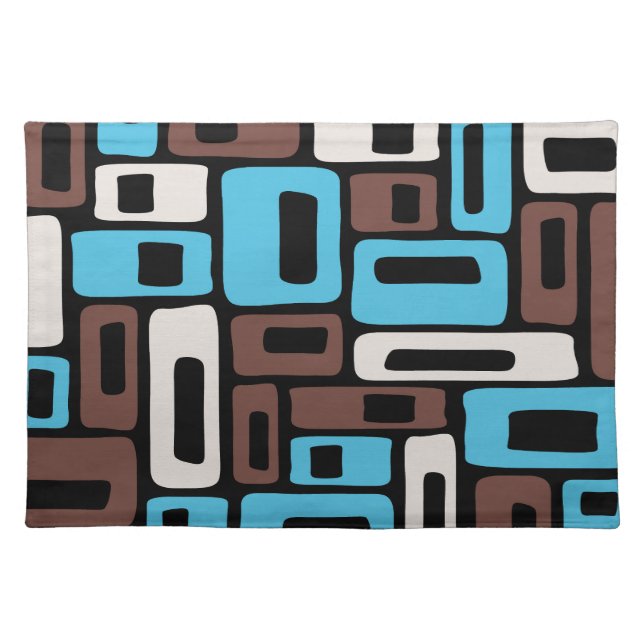 Mid Century Modern Abstract Pattern Cloth Placemat (Front)