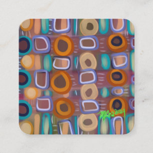 Mid Century Modern Abstract Pattern Creative  Square Business Card