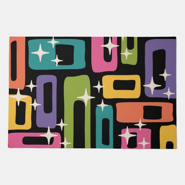 Mid Century Modern Abstract Pattern Doormat (Front)