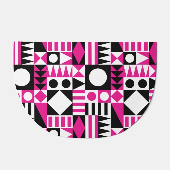 Mid-century modern abstract pattern. doormat (Front)