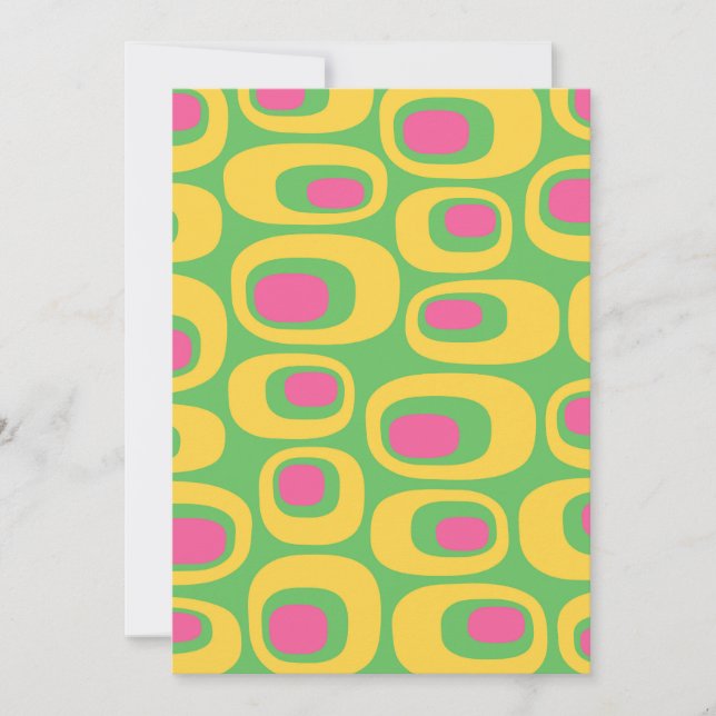 Mid-Century Modern Abstract Pattern Invitation (Front)