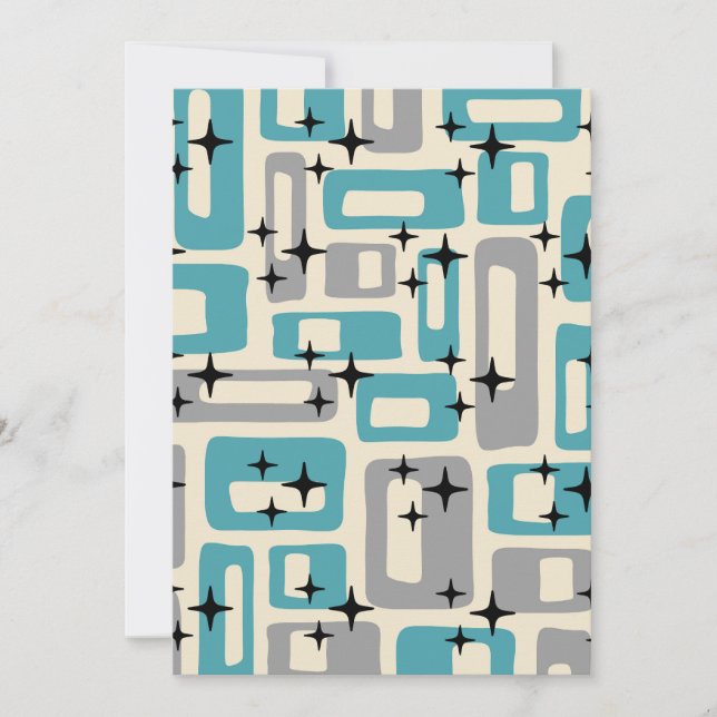 Mid Century Modern Abstract Pattern Invitation (Front)